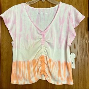 Women’s Wallflower Ribbed Tie-Dye Baby Tee, NWT, 1X